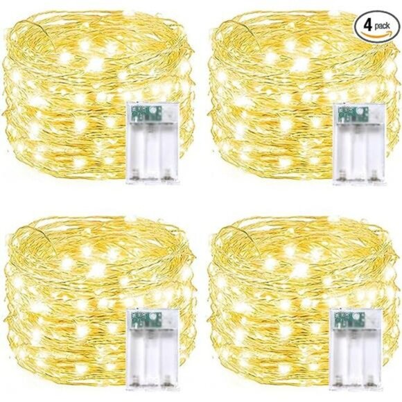 Warm White Fairy String Lights 60 LED Battery Operated Timer Indoor Outdoor Set - Picture 7 of 7